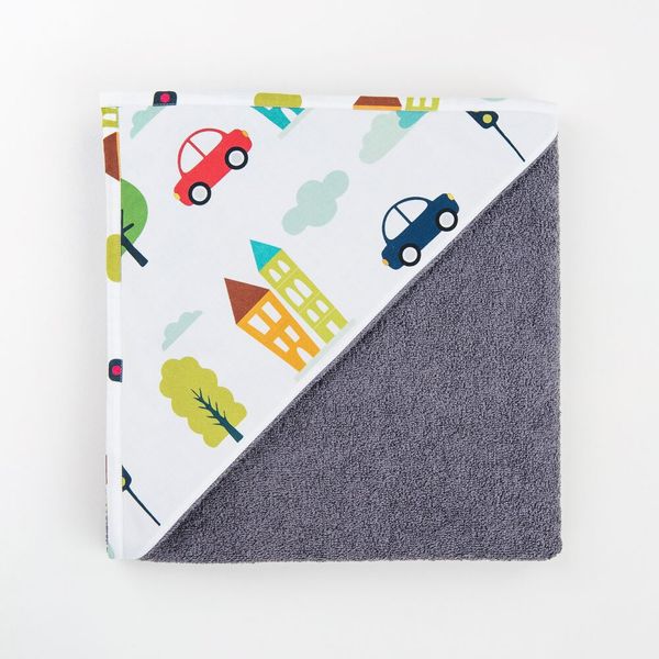 

Полотенце для бассейна Royal Dream Город на сером 90х90 см Серый махра (ПУголок00007)