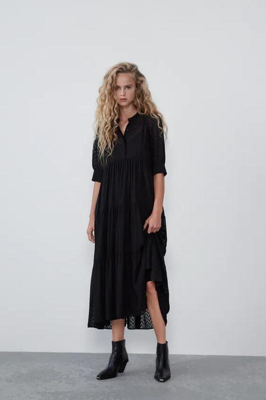 

Платье Zara ярусное S черное (0881/307/800)
