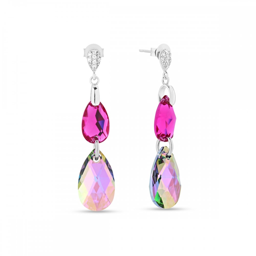 

Серебряные серьги Spark со Swarovski Double Drop KC323061061FPS