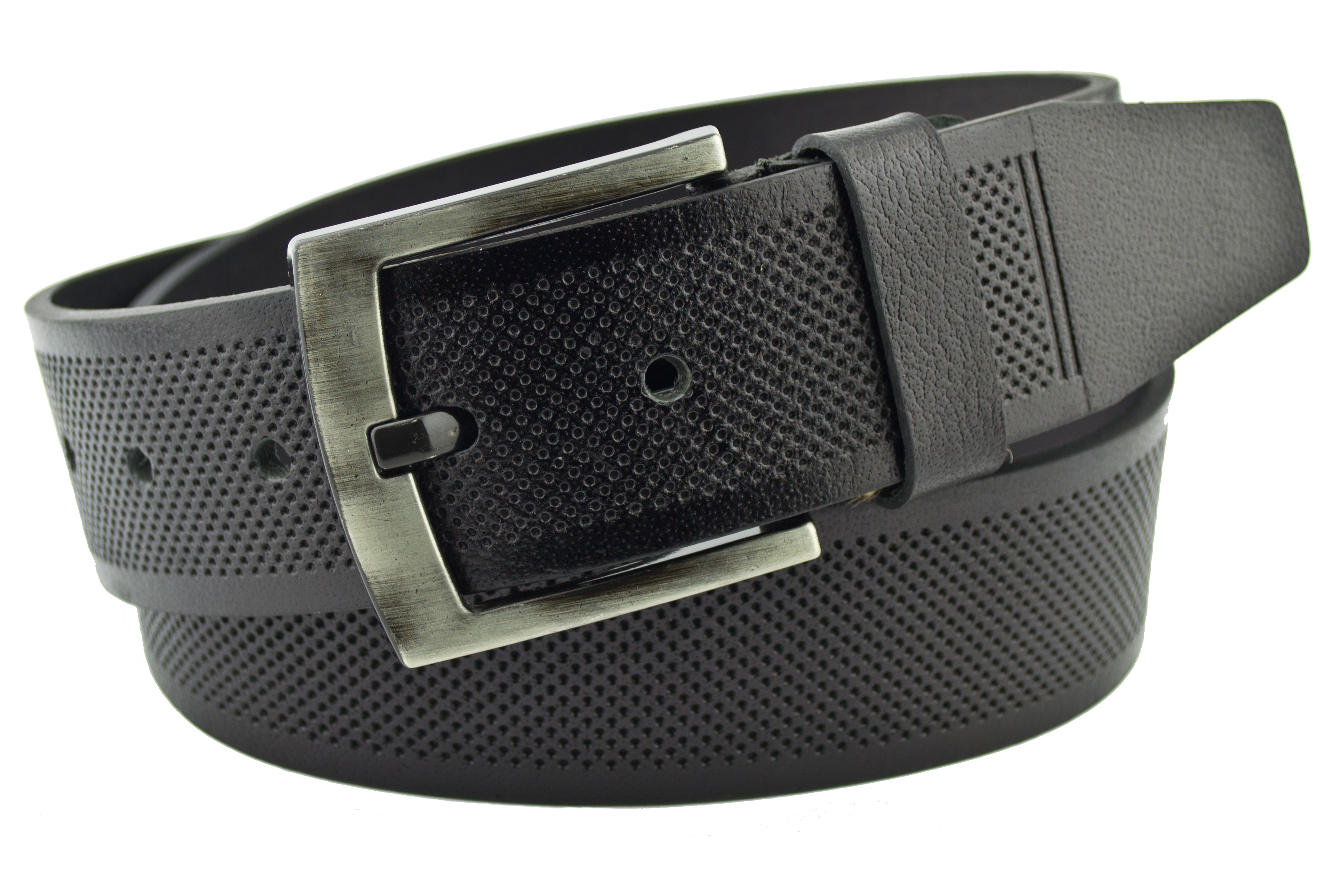 

Мужской кожаный ремень Real Leather 4,5 см для джинсов черный 110-135 см