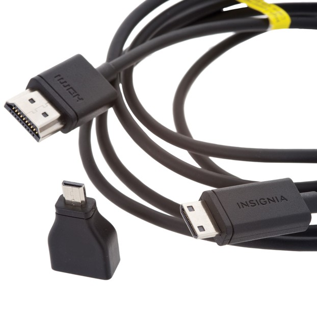 

​Кабель Insignia 6ft Low-profile Mini/Macro HDMI Cable NS-DG06501-C black