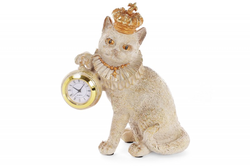 

Декоративная фигура с часами Bon Королевский кот 419-142, 17.5см