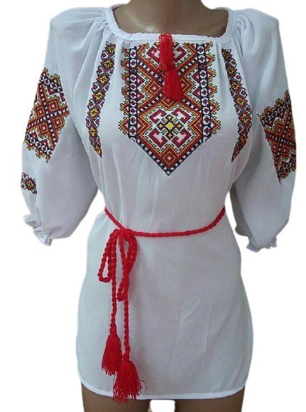 

Вышиванка женская "Оранж"  Белый, Вышиванка женская "Оранж" XL Белый