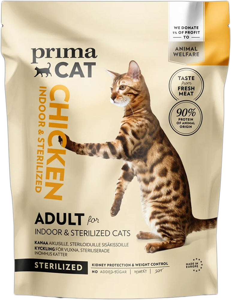 

Сухой корм для стерилизованных котов PrimaCat Chicken Cat Food For Sterilized Adult Cats 4 кг