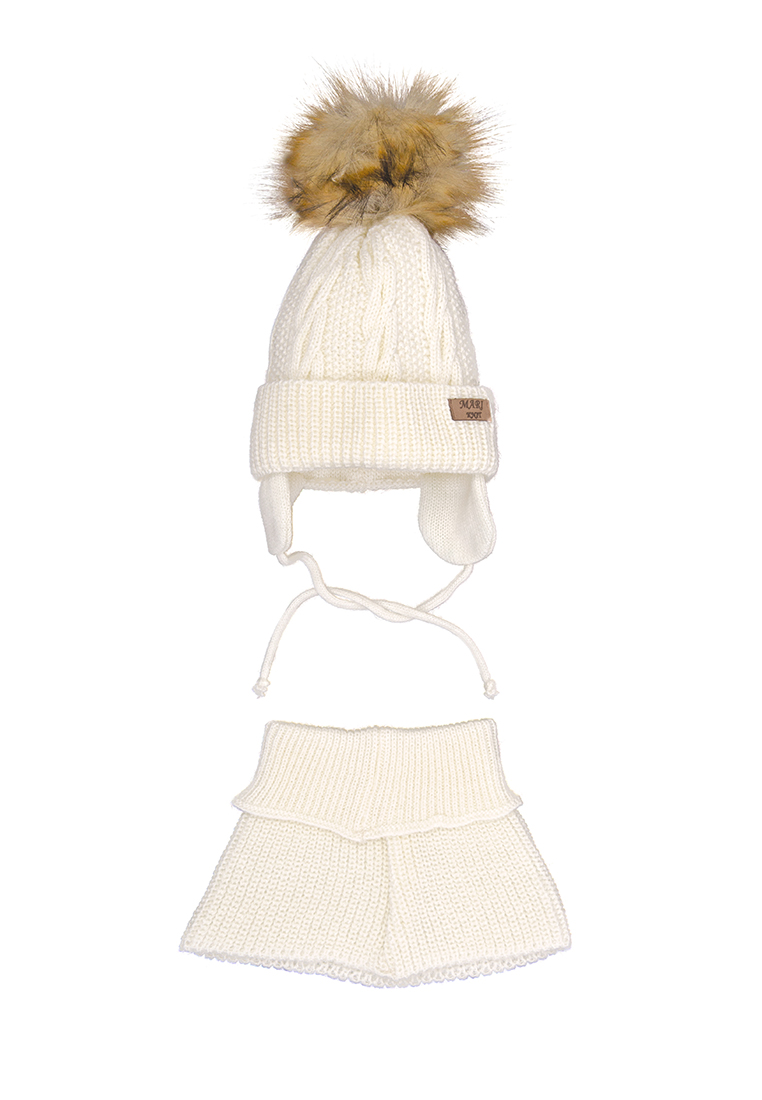

Комплект шапочка шарф для девочки Mari-Knit 0843-01 р50 48см шампань 57120