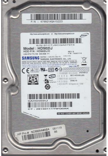 

Жесткий диск Samsung SpinPoint F1 500ГБ 7200об/м 16МБ 3.5" SATA II (HD502IJ)
