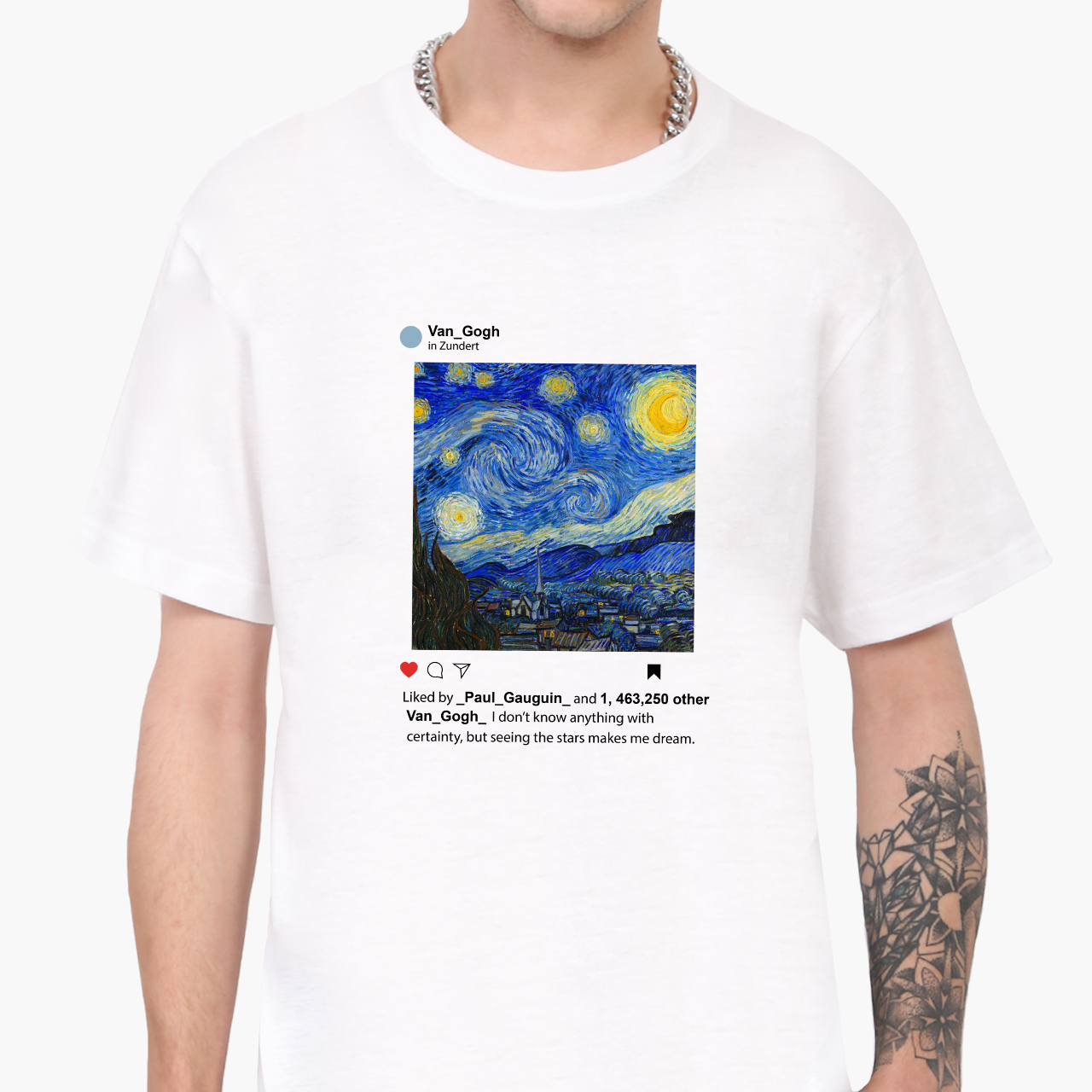 

Футболка мужская Винсент Ван Гог Звёздная ночь Инстаграм (Vincent van Gogh Starry night Instagram) (9223-2965-10) XXL Белая
