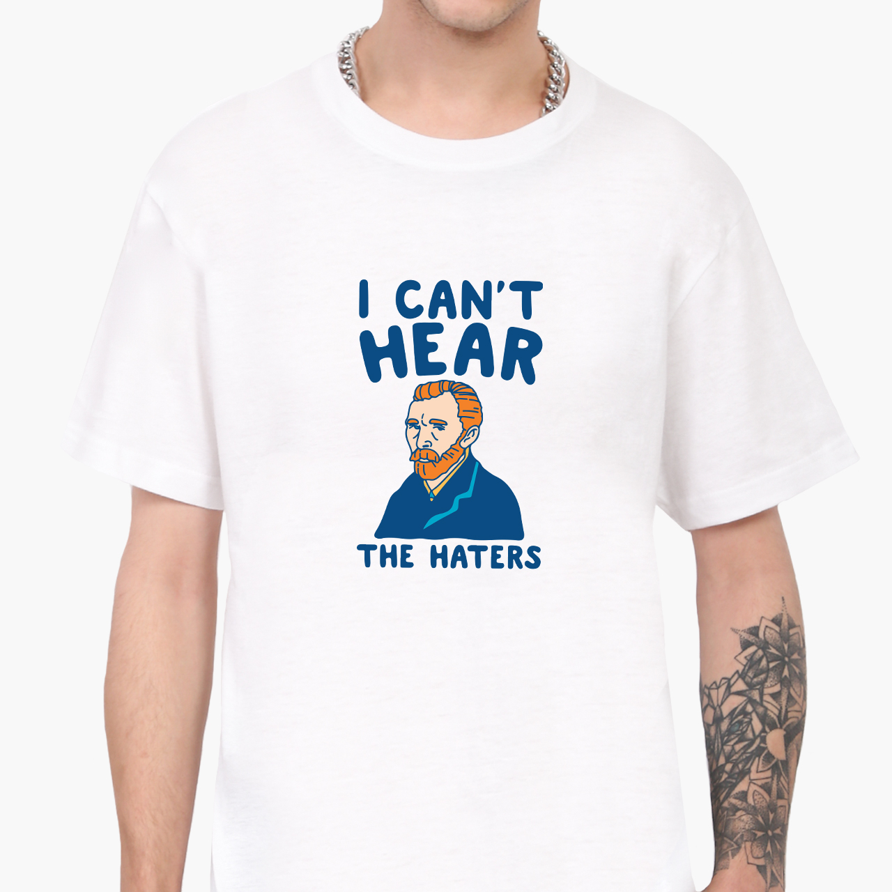 

Футболка мужская Винсент Ван Гог Я не слышу ненавистников (Vincent van Gogh I can't hear haters) (9223-2967-10) XXL Белая