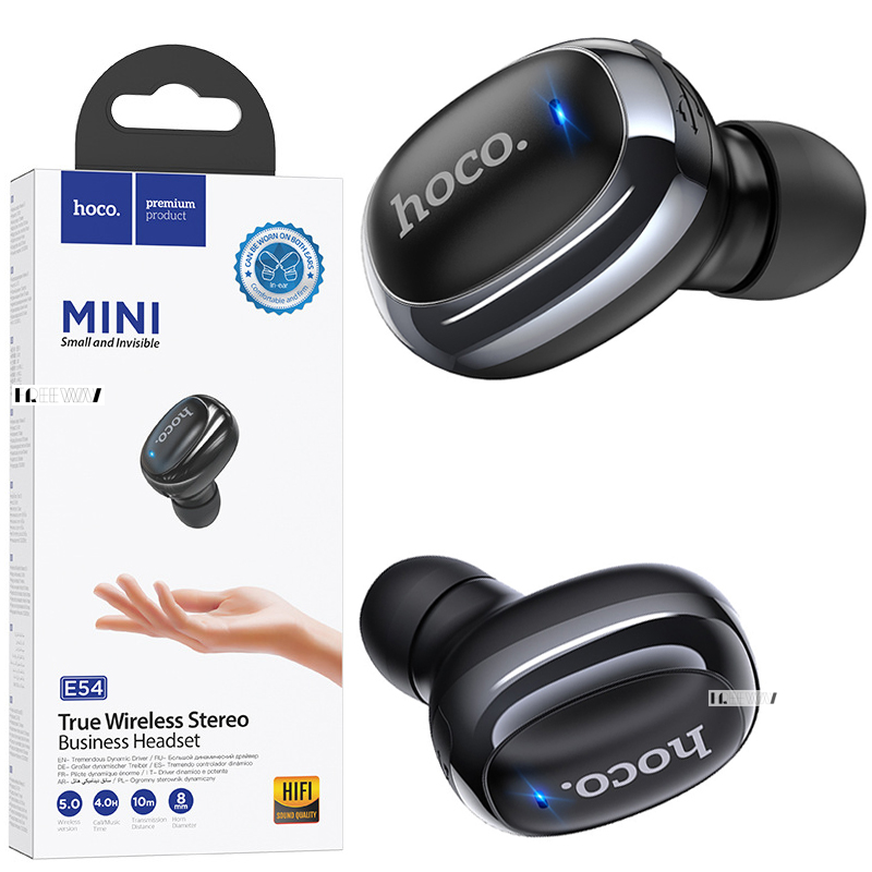 

Bluetooth гарнитура для телефона вкладыш (беспроводной наушник) с микрофоном Hoco TWS Mini Black (E54)