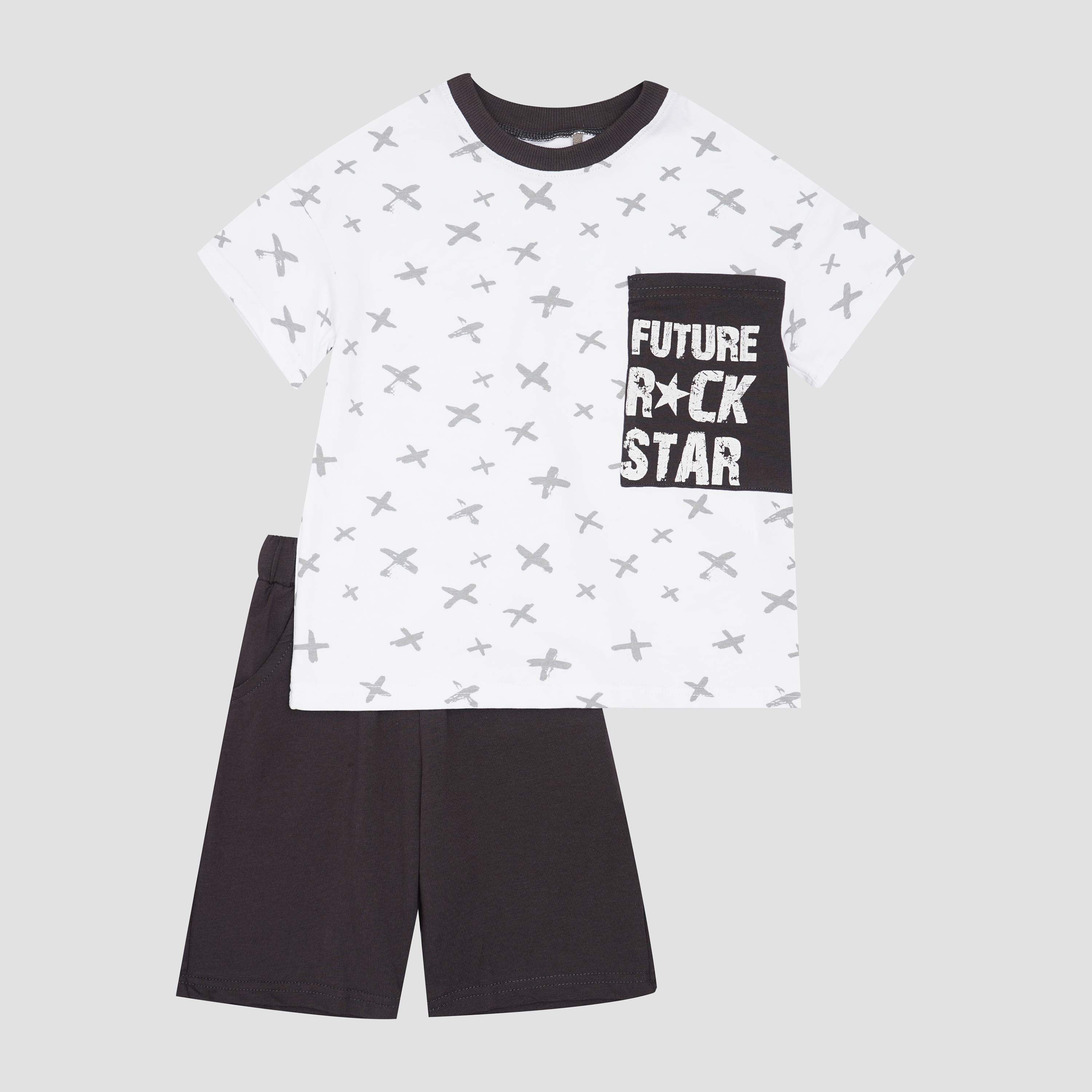 

Костюм (футболка + шорты) Бемби KS650-1Y1 128 см Белый с черным (4823109637160)