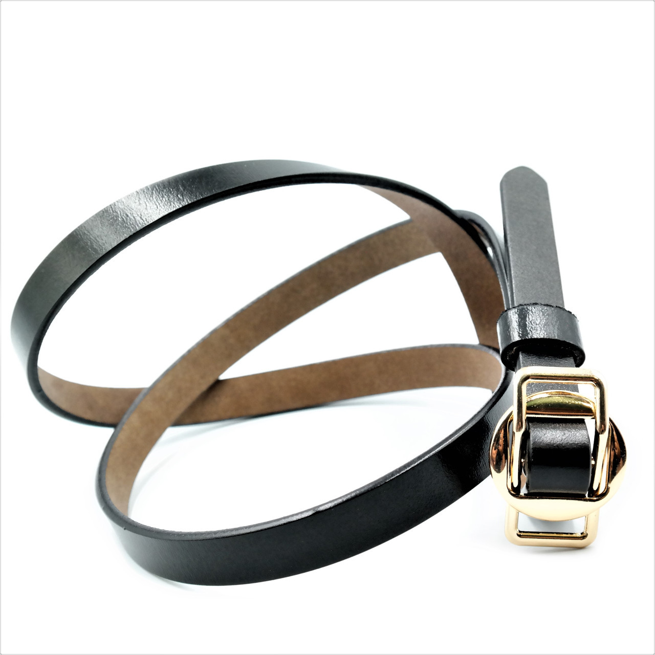 

Кожаный ремень Weatro пояс чёрный Пряжка классическая 110-115 см