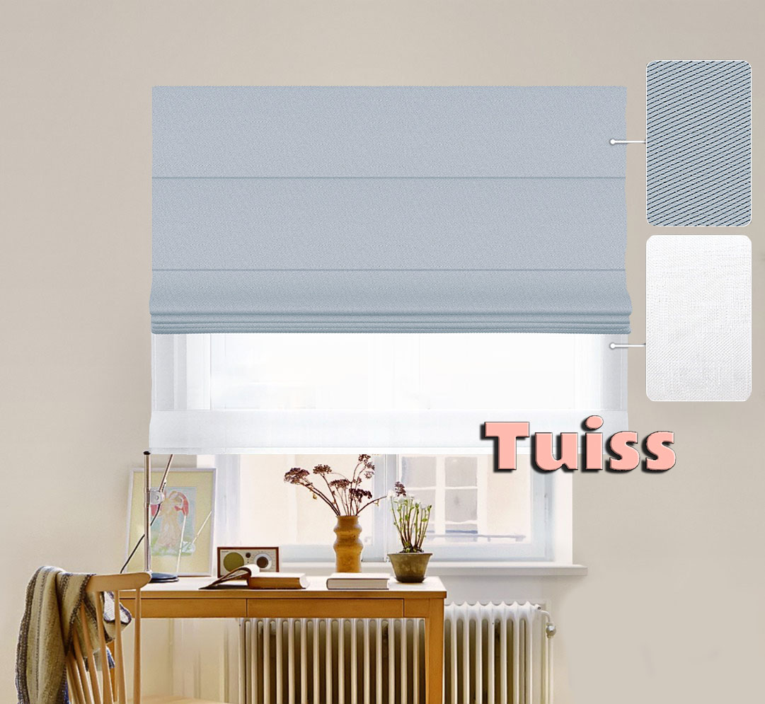 

Двойная римская штора День-Ночь ТВИН Classic InHt Блэкаут Perfect 11 Светло-серый + Тюль Лён/Тюль Air Белоснежный 110х170 см