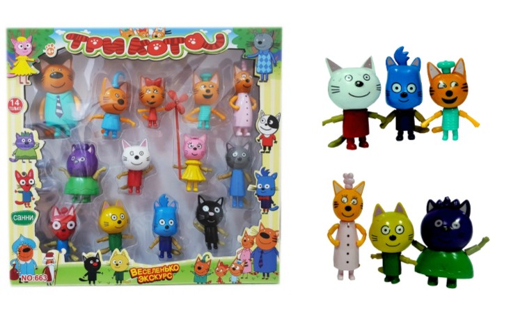 

Игровой набор Toys Три кота большая семья 13 героев