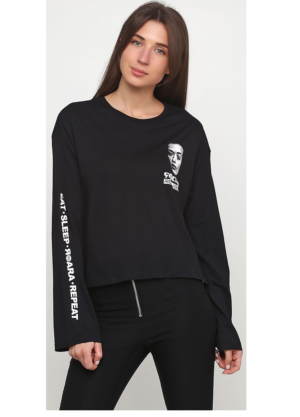 

Лонгслив H&M  Черный 0636768_republic_01, Лонгслив H&M S Черный 0636768_republic_01