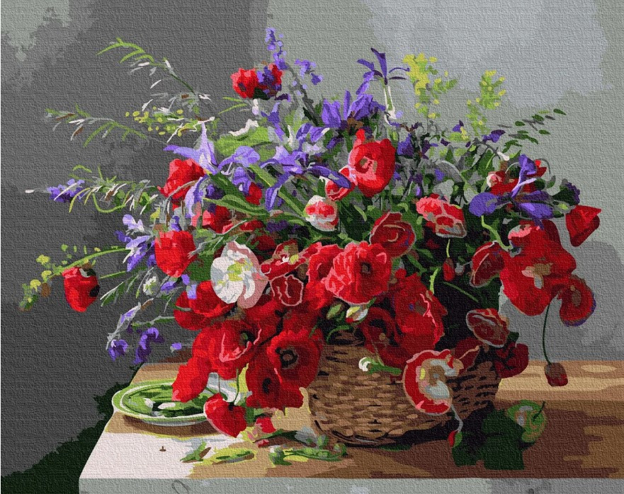

Картина по номерам "Корзина с маками" GX36957 | Brushme