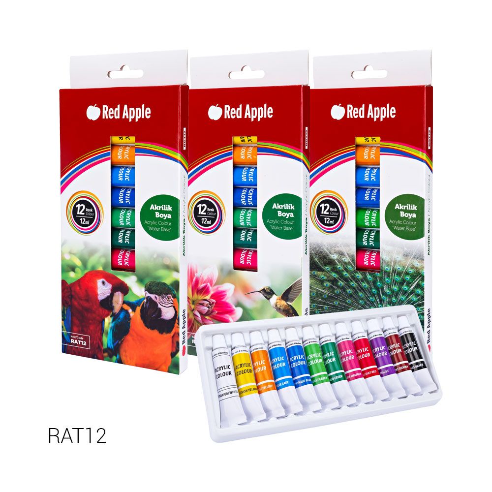 

Краски акриловые 12 цветов Red Apple (RAT12) (167267)