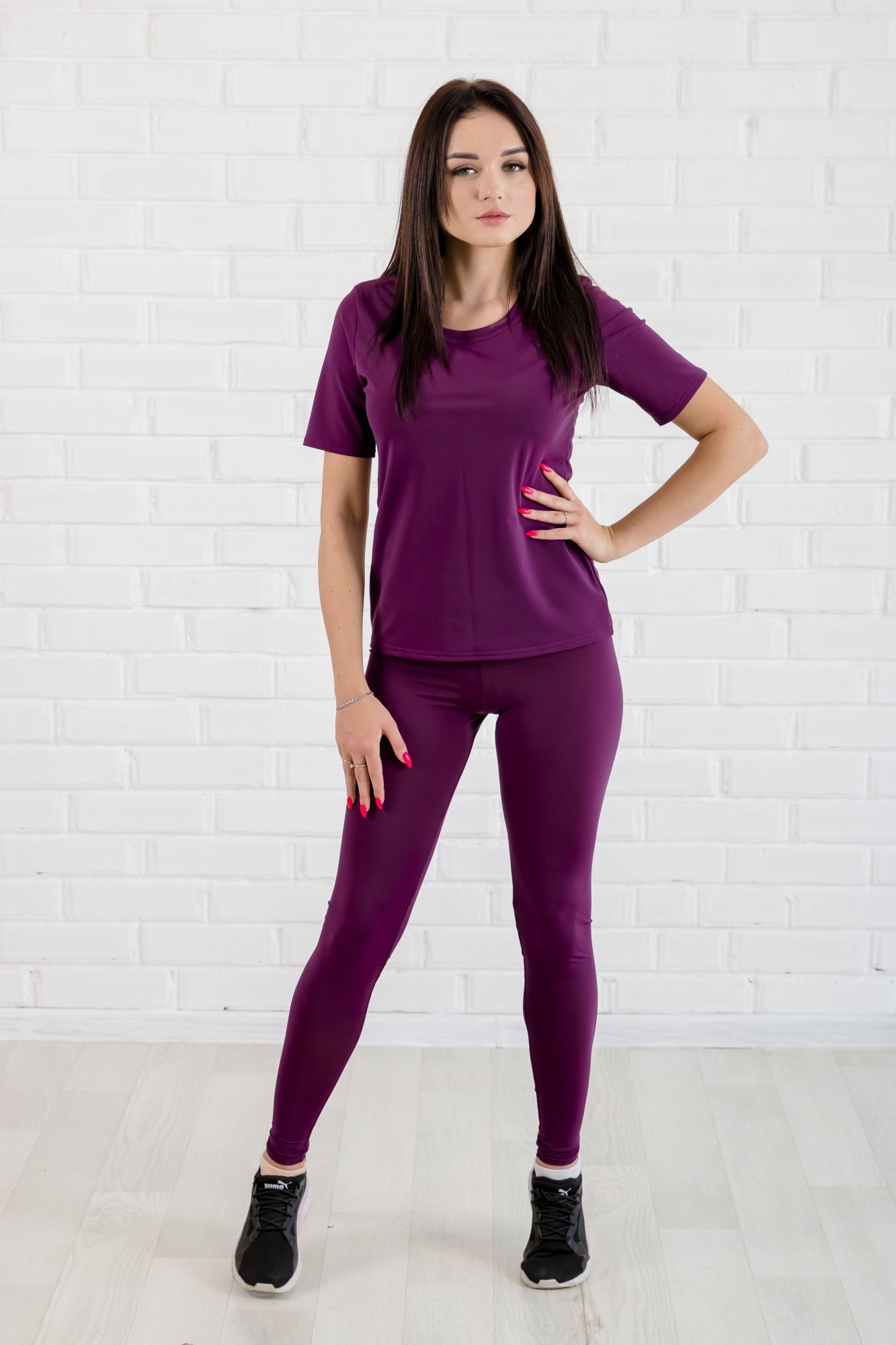 

Комплект FitU спортивный женский Classic Long T-sh plum слива, Комплект FitU спортивный женский Classic Long T-sh plum слива M