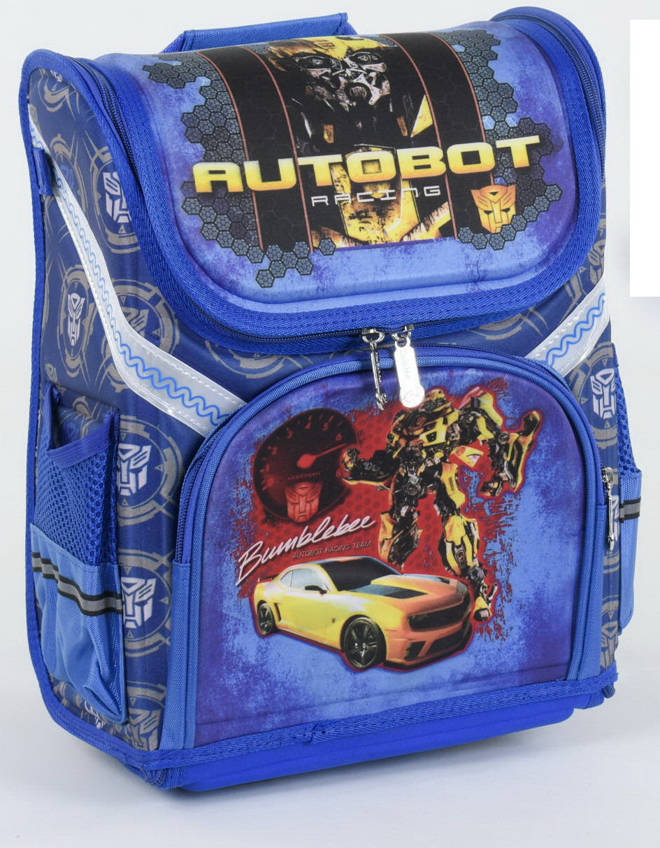

Школьный каркасный рюкзак ранец портфель для мальчиков машины Autobot синий