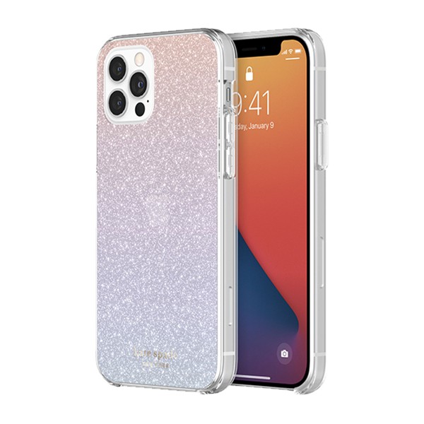 

Противоударный защитный чехол бампер Kate Spade Glitter Ombre Glitter Pinkish Purple / Blue для iPhone 12 /12 Pro