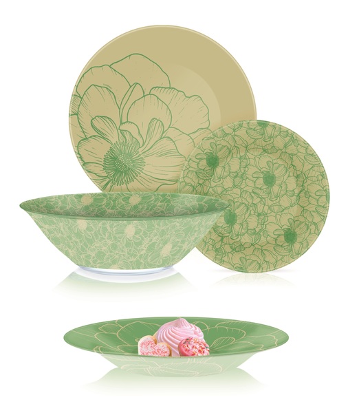 

Сервиз Luminarc Big Flower Green 46 предметов Q4856