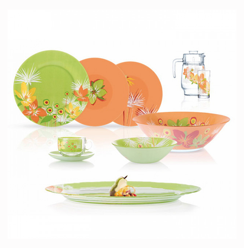 

Столовый сервиз Flowers Green/Orange 46 предметов Luminarc N5207