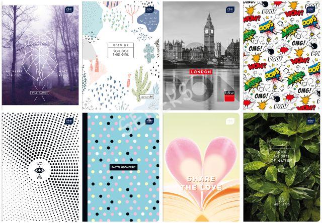 

Набор блокнотов Interdruk Premium Mix 4 дизайна А5 чистый лист 60 листов 10 шт (172440)