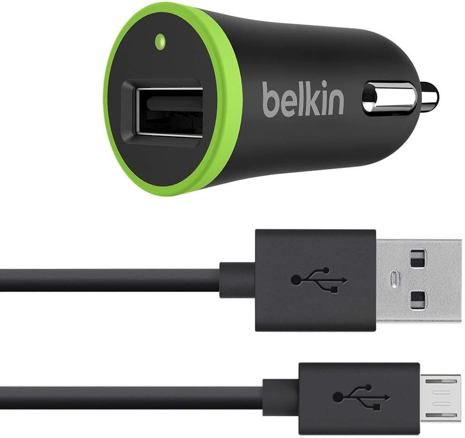 

Автомобильное зарядное устройство Belkin MicroUSB 5 Вт 1.2 м Black (F8M711bt04-BLK)