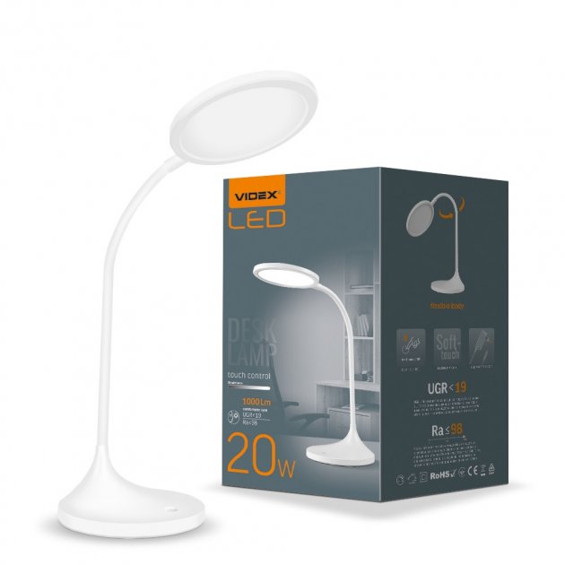 

Настольная светодиодная LED лампа VIDEX VL-TF14W 20W 4100K 220V