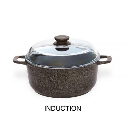 

Кастрюля Биол Граніт Браун Induction с стеклянной крышкой 3л d22 см h15,1 см алюминий с гранитным покрытием (К303ІС)