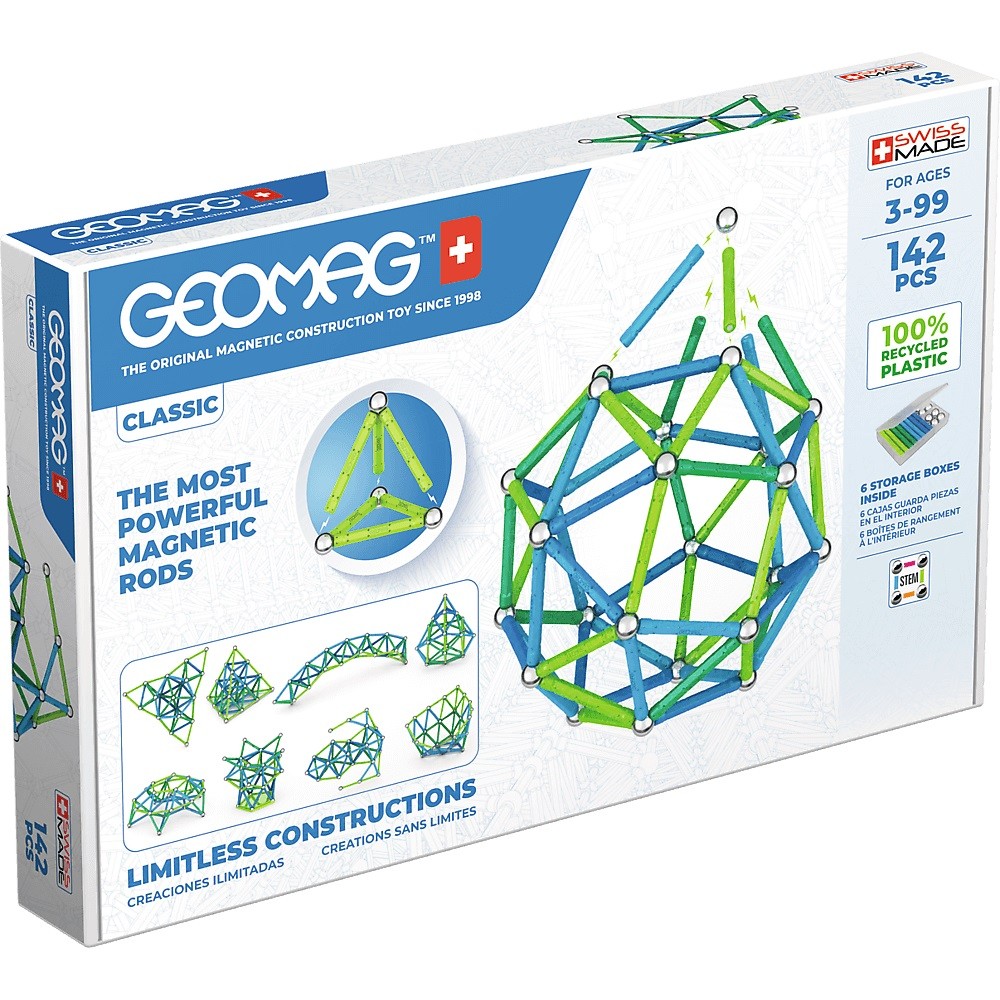 

Магнитный конструктор Geomag Classic Recycled 142 элемента (G274)