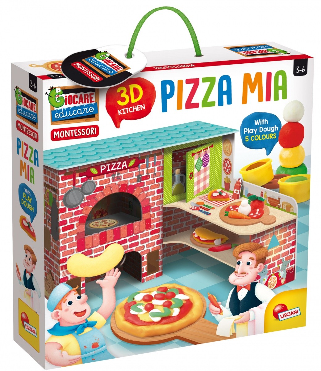 

Игровой набор LISCIANI Montessori Pizza Mia 3D + пластелин (76833)