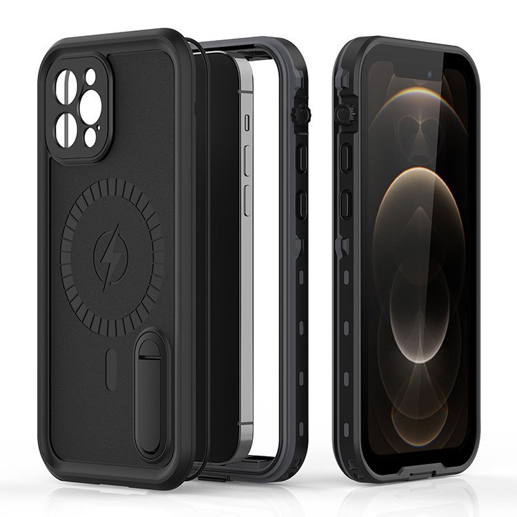

Водонепроницаемый чехол Shellbox DOT Solid черный для iPhone 12 Pro