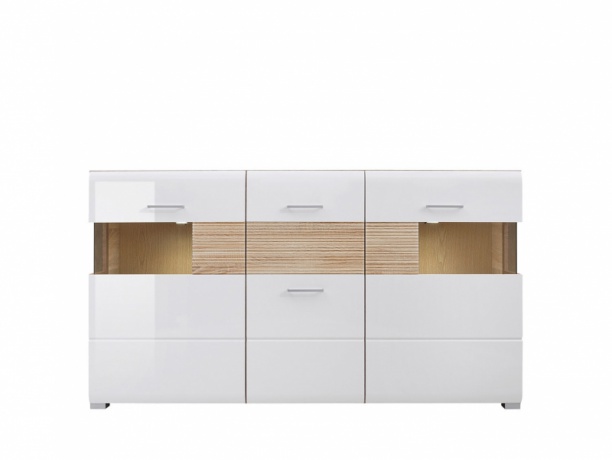 

Комод BRW Фан KOM2W1P1S/9/17 165х92,5х41 білий/білий глянець