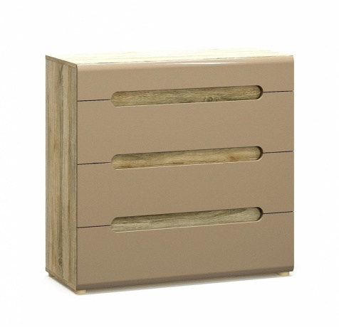 

Комод Мебель-Сервіс Флоренс 4Ш 100,1х96,3х42,6 секвоя\капучіно глянець