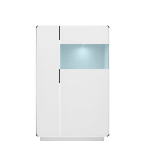 

Комод зі склом Gerbor Аліса REG1D1W 90×141×40 німфея альба/шварцвальд