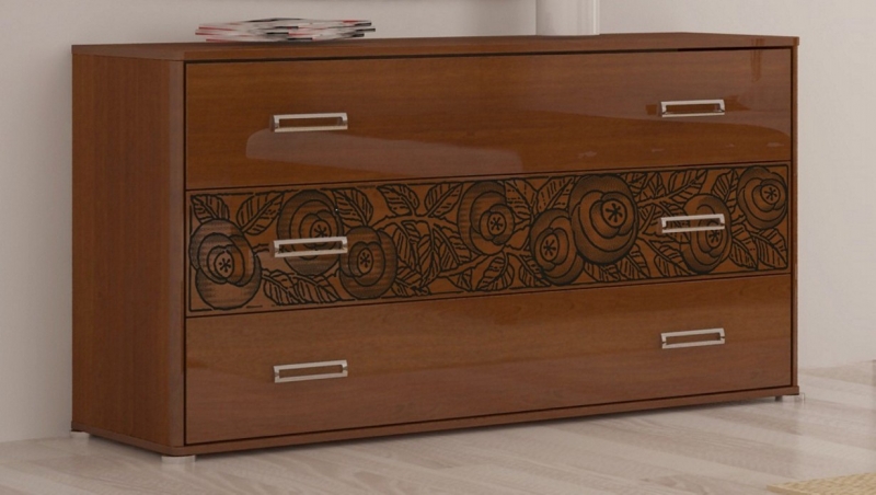 

Комод MiroMark Флора 3Ш 130х77,5х50 вишня бюзум