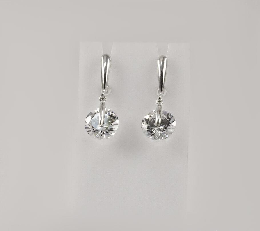 

Серьги висюльки с белыми камнями Maxi Silver 7938/2