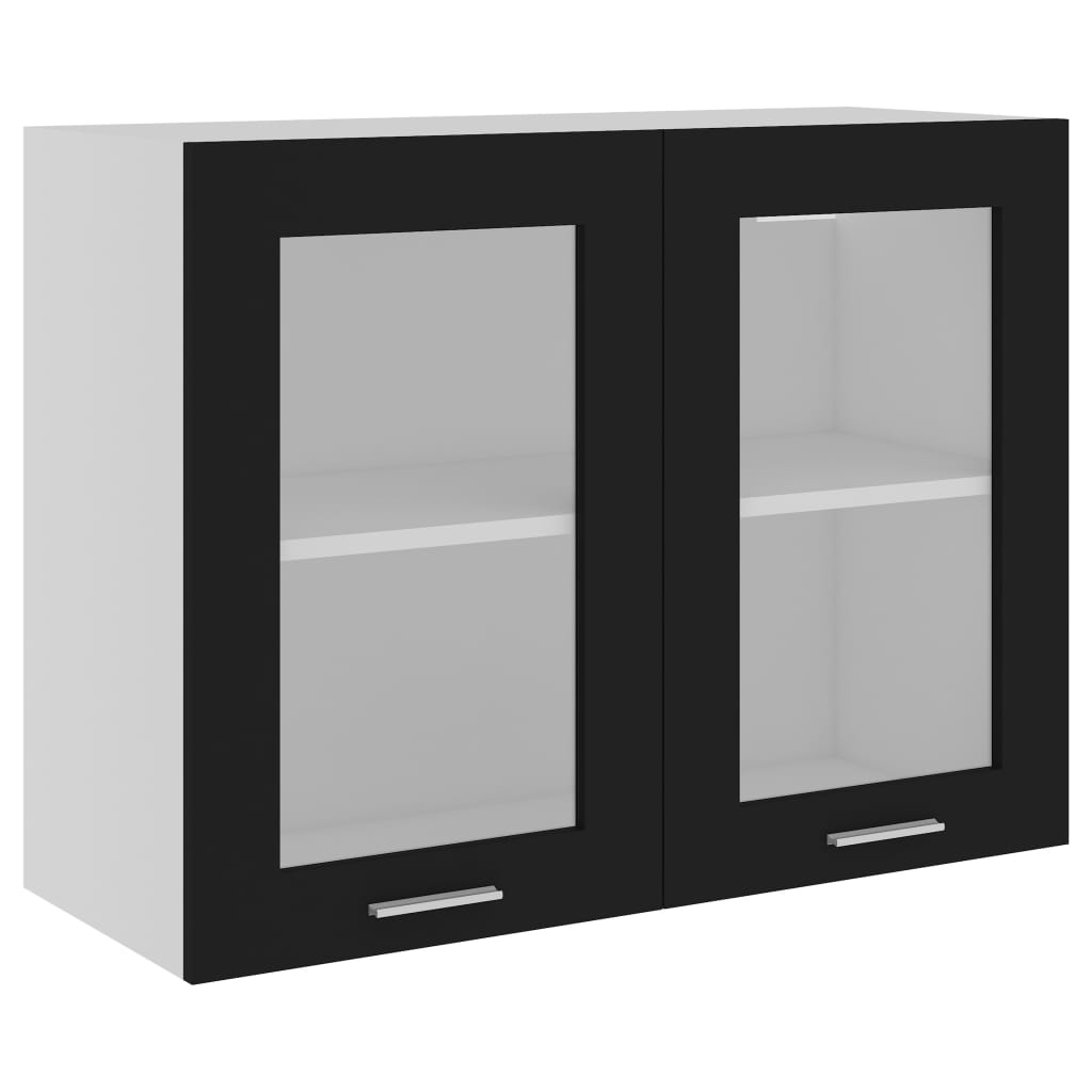 

Модуль верхній зі склом Shumee чорний ДСП 80x31x60 см 802530