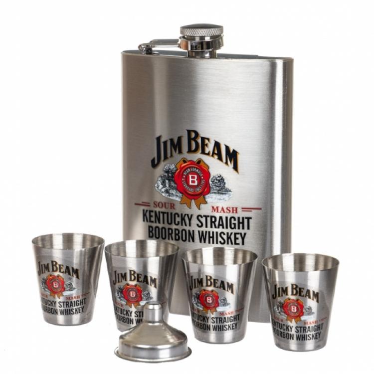 

Набор подарочный Фляга и стопки Jim Beam