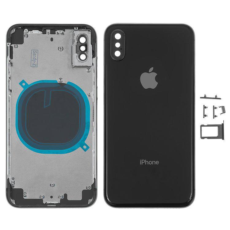 

Корпус для iPhone X, чорний, з тримачем SIM-карти, з боковими кнопками