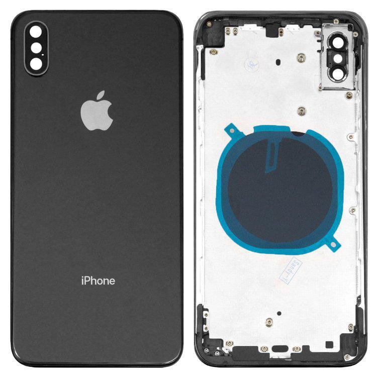 

Корпус для iPhone XS Max, чорний, з тримачем SIM-карти, з боковими кнопками
