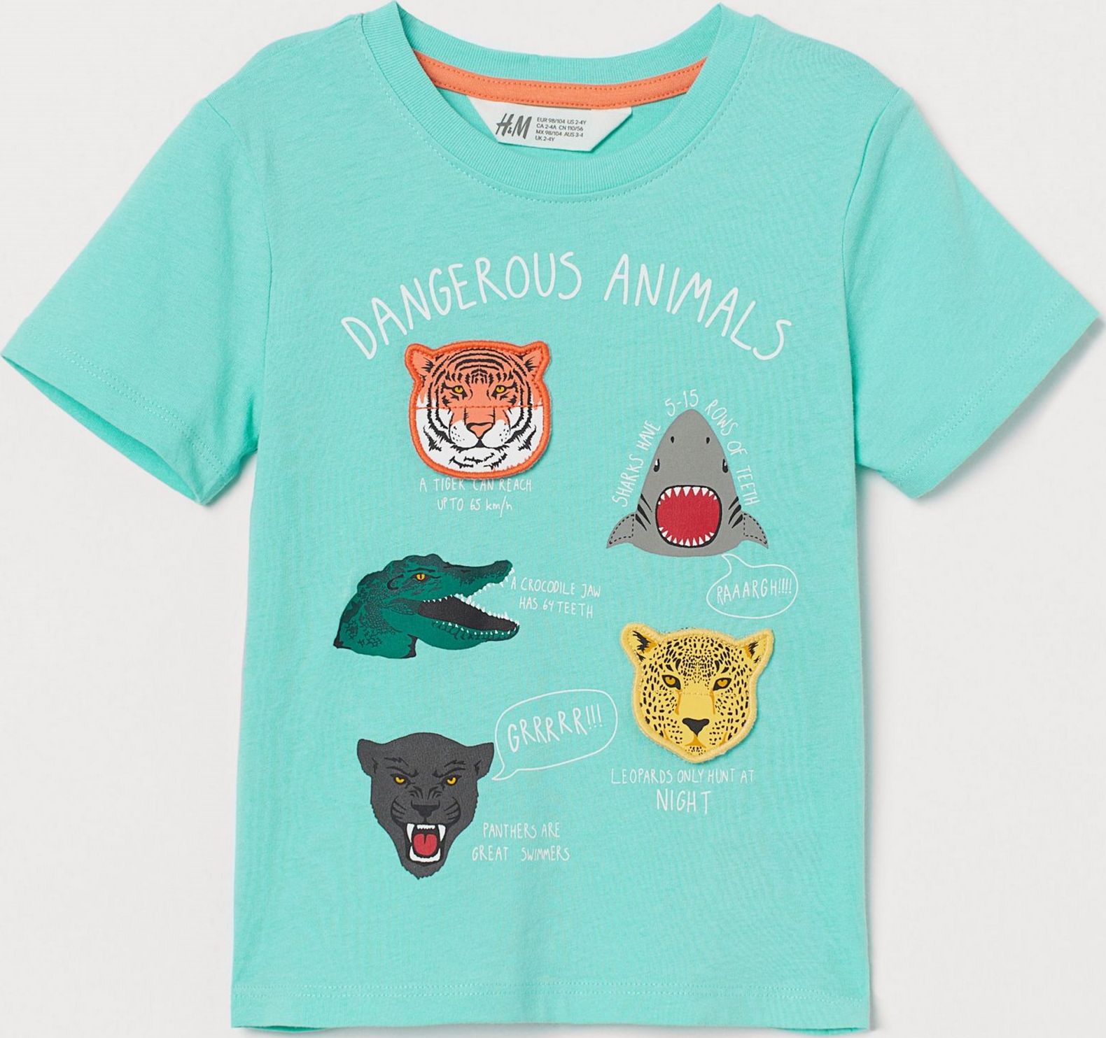 

Футболка H&M 0791493 98-104 см Бирюзовая