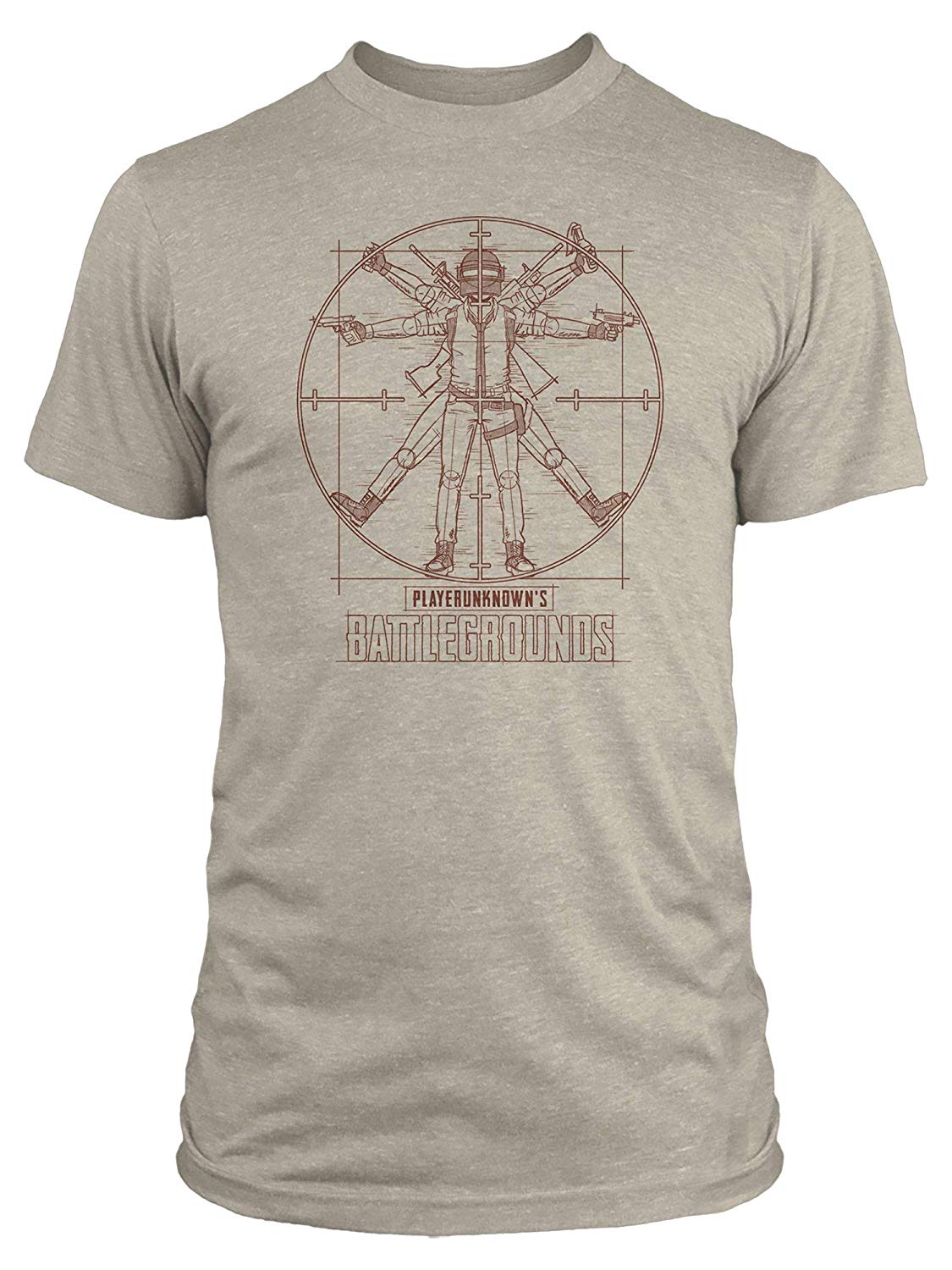 

Футболка JINX PUBG - Vitruvian Man Premium Tee Oatmeal Heather, S