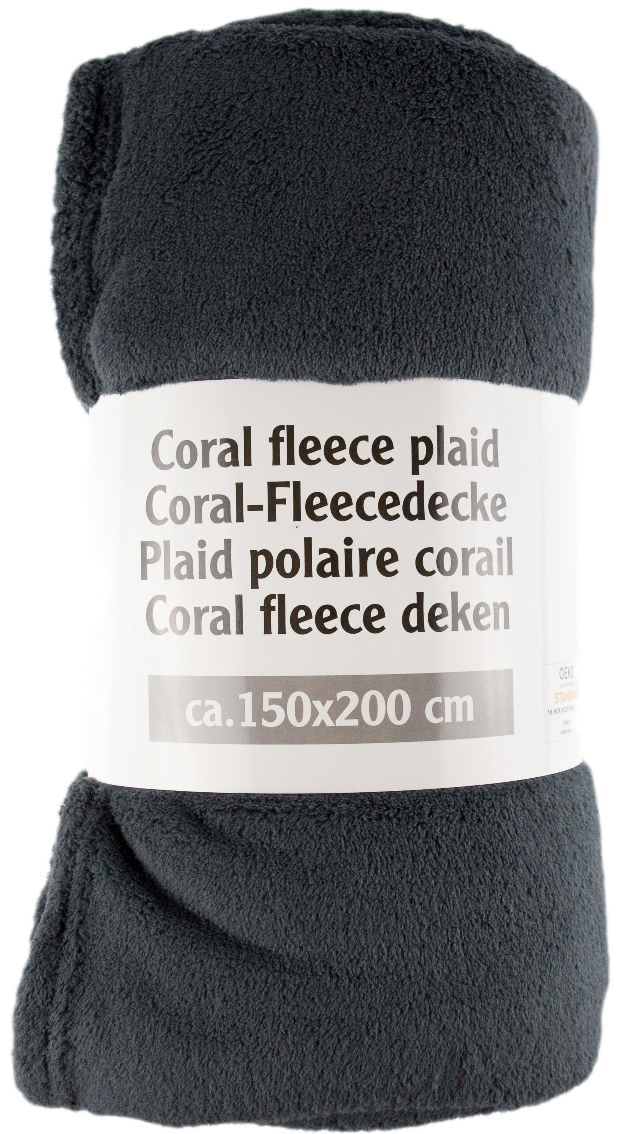 

Плед LIFETIME Coral fleece plaid Темно-серый 150x200 см (871125203147-8 dark grey)