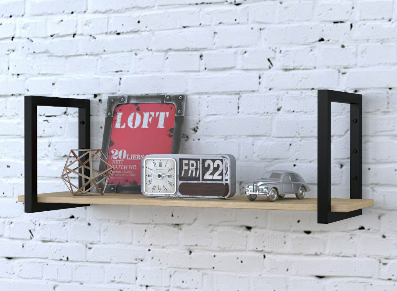 

Полка PL-1-16 Loft Design Дуб Борас 92 см Чёрный