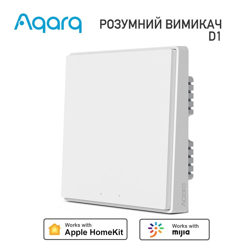 

Вимикач 1-клавіша Aqara D1 Zigbee Wall Switch Apple HomeKit (без нульової лінії, QBKG21LM)