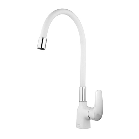 

Смеситель для кухни Frap F4453-03 с гибким изливом белый
