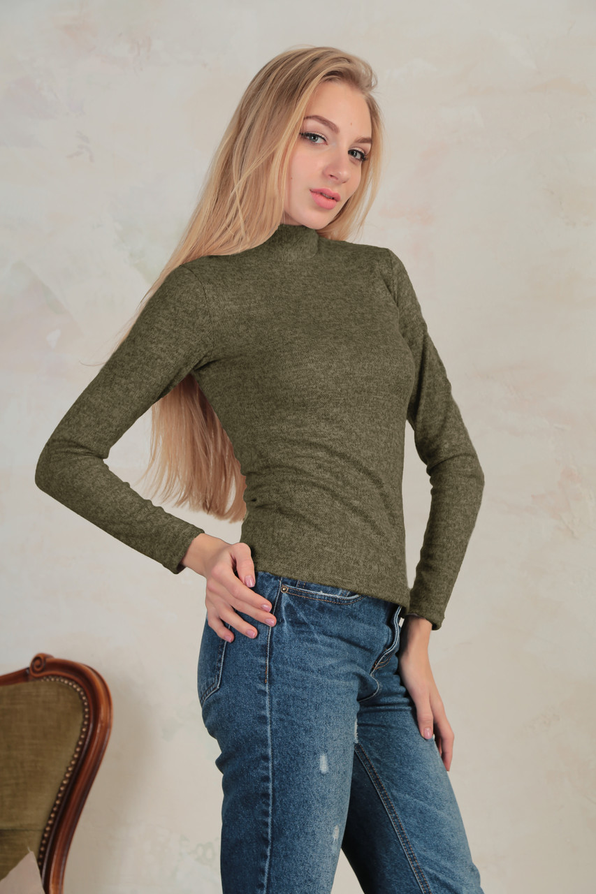 

Женская водолазка Fashion Girl "Ангора" - хаки, Женская водолазка Fashion Girl "Ангора" 46-48 хаки