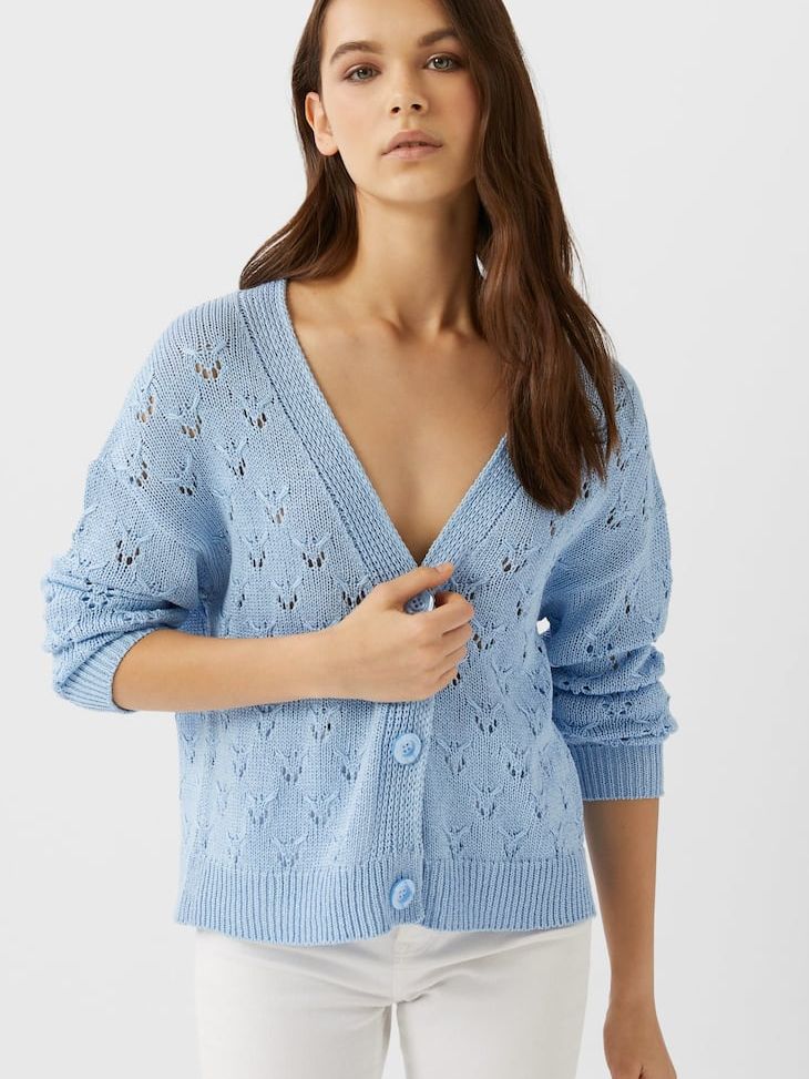 

Кардиган Stradivarius 1614/903/042 M Голубой
