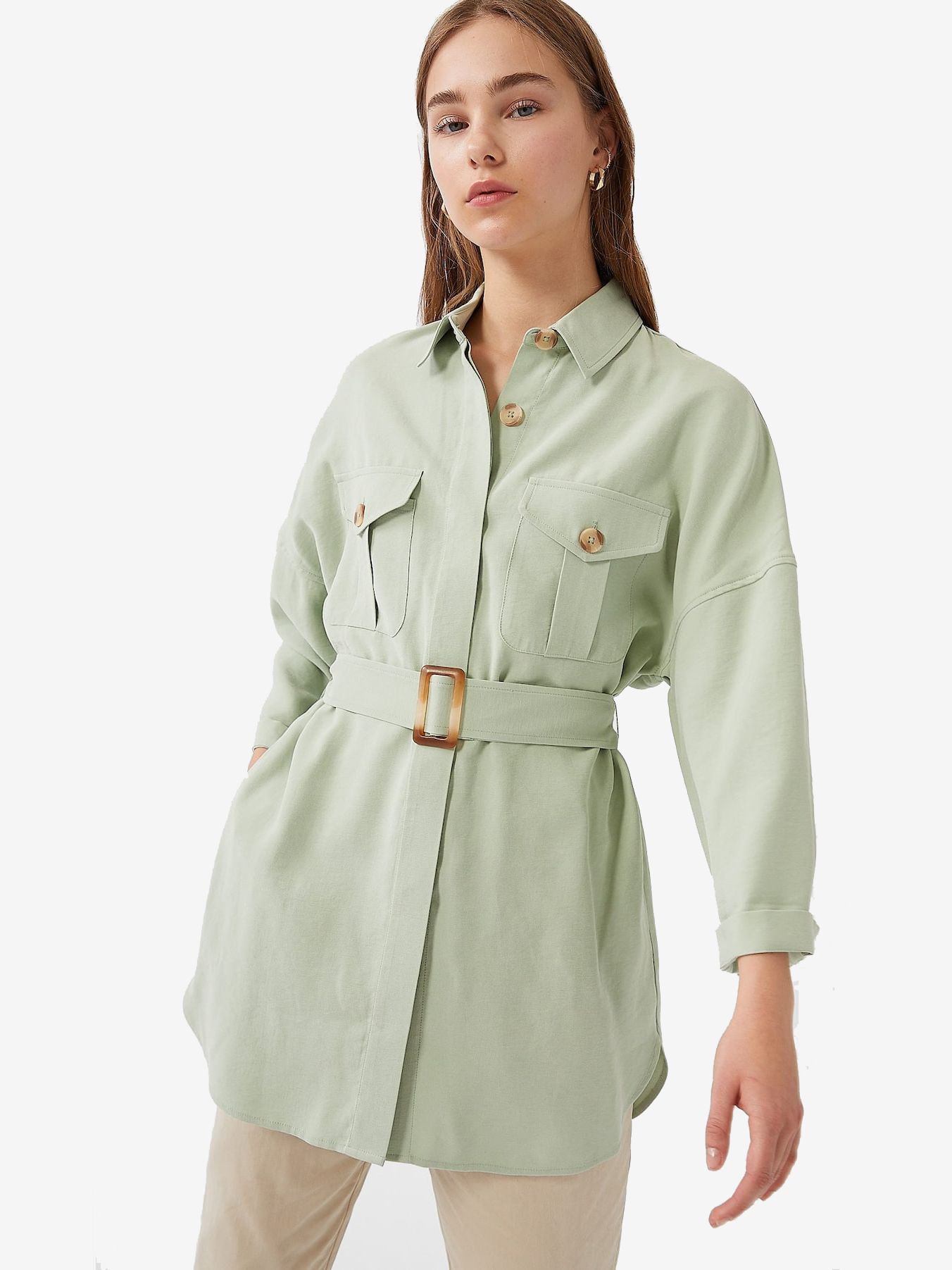

Рубашка Stradivarius 2195/534/506 M Оливковая